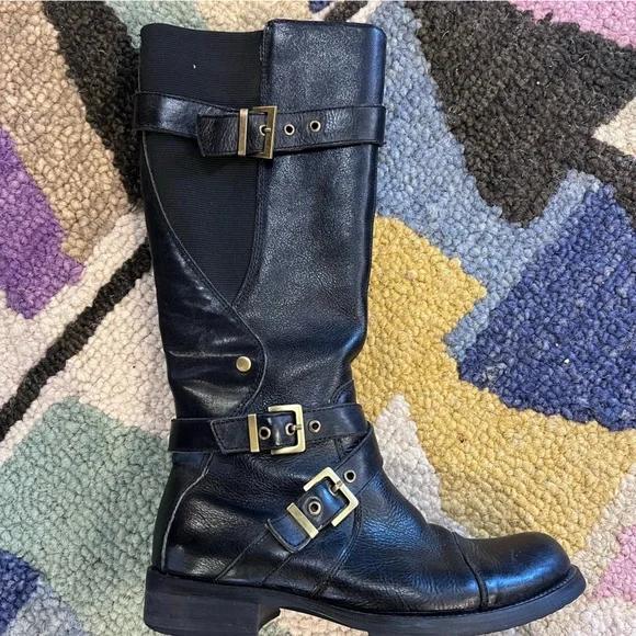 Miz Mooz Kailia Black Leather Boots Size 7 - Picture 3 of 9